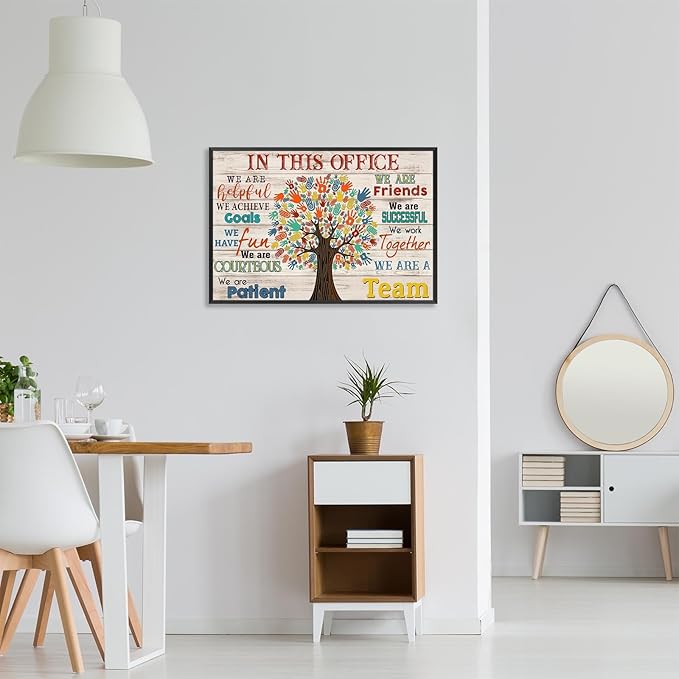 Trendy In This Office We Are A Team Inspirational Wall Art Work Positive Motivation Modern Canvas Posters Encouraging Sign Prints Painting For Office Living Room Wall Decor 24x36in Framed