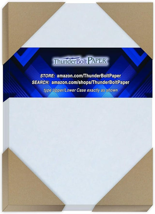 200 Light Blue Parchment 65lb Cover Weight Paper - 5.5" X 8.5" (5.5X8.5 Inches) Half Letter | Satement Size - Printable Cardstock Colored Sheets Old Parchment Semblance