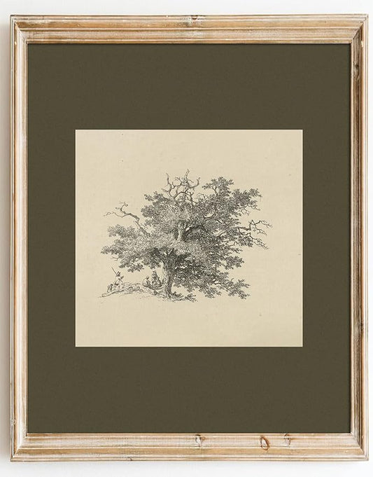 Kizbok Vintage Wall Art Prints, Farmhouse Tree Sketch Landscape Painting Prints for Wall Decor, Antique Whimsical Woodland Scene Nature Forest Art Pictures for Bedroom, Rustic Neutral Vintage Siege Green Artwork Poster for Bathroom Bedroom Gallery Home...