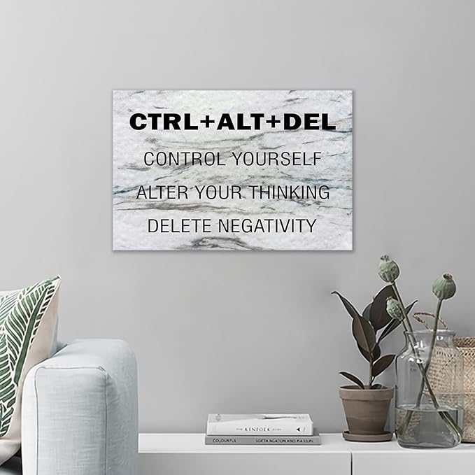 Inspirational Canvas Wall Art Motivational Entrepreneur Quote Poster Print Positive Vibes Picture Painting Wall Decor Artwork for Modern Home Bedroom Bathroom Stretched and Framed [18''Wx12''H]