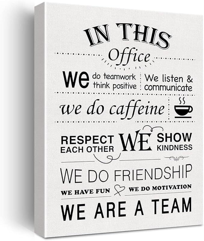 Inspirational Office Wall Art in This Office Quote Canvas Painting Prints for Wall Decor Framed Motivational Artwork Gifts(12x15 Inch)