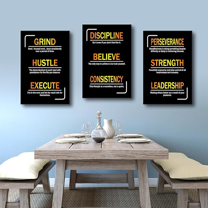 Motivational Entrepreneur Quotes Picture Painting Inspirational Canvas Wall Art Positive Affirmations Framed Print Poster for Office Living Room Bedroom Gym Wall Decor Ready to Hang [48''Hx24''W]