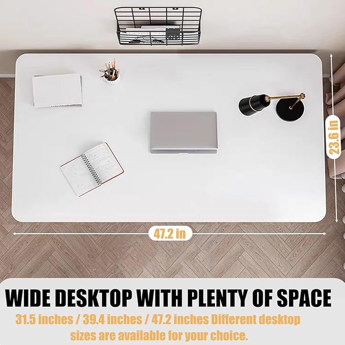 Modern Desk 31.5 Inch Computer Table Simple Style Office Writing Desk Industrial Office Table White