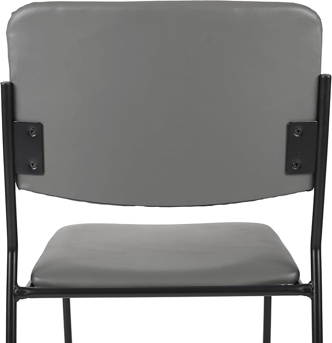 Flash Furniture Hercules Series High Density Vinyl Stacking Chairs for Waiting Rooms and Offices, Lobby Chairs with Padded Seats and Frames, Set of 5, Gray