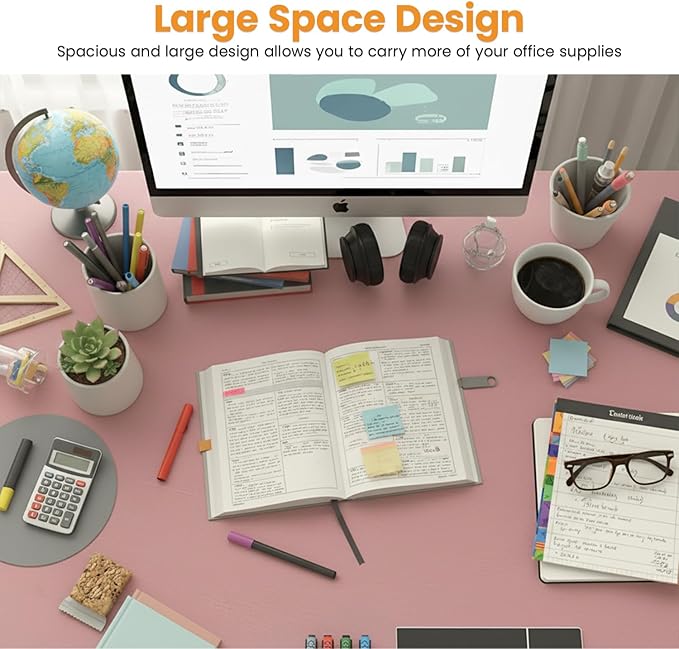PayLessHere | 47 Inch Computer Desk | Pink | Office Desk with Metal Frame, Adjustable Feet | Water-Resistant, Scratchproof Surface | Sturdy Writing Table for Home Office or Study | Pack of 1