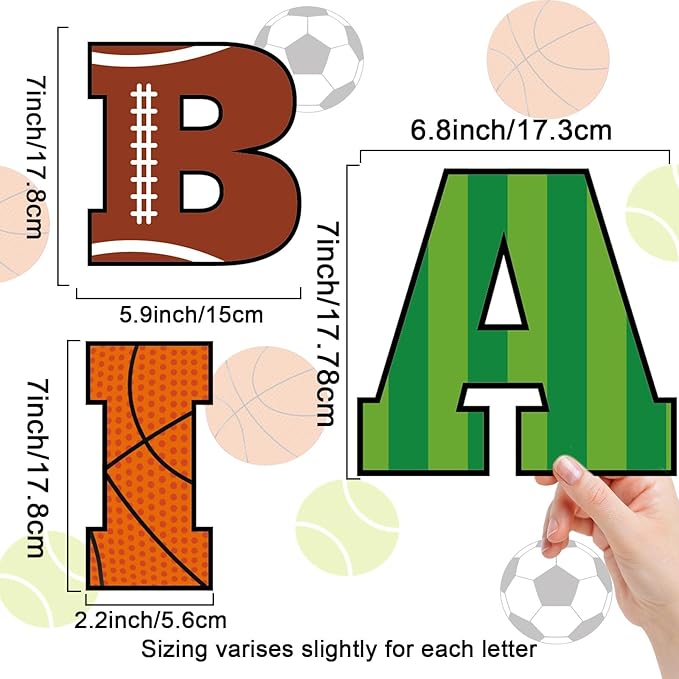 150 PCS Large 6" Bulletin Board Letters Set, Sports Party Football Soccer Classroom Alphabet Cutout Letter for Bulletin Board Display School, A Great Helper to Inspire Students' Learning Interest