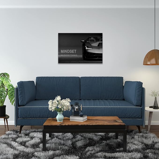 Motivational Canvas Wall Art Lamborghini Posters Prints Entrepreneur Bundle Set 1 Pieces Mindset Is Everything Canvas Wall Art Decorations for Office Bedroom (24" W x 36" H)