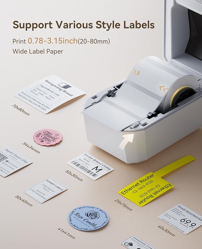 NIIMBOT Label Maker for Sticker Labels, K3 Label Printer Can Print Width 3.15 Inch Label Paper for Small Business and Home Office, Compatible with PC, 7 Android&3 iOS (White)