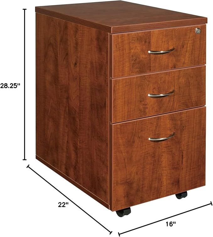 Lorell 69430 Mobile Pedestal,Box/Box/File,16-Inch x22-Inch x28-1/4-Inch,Cherry