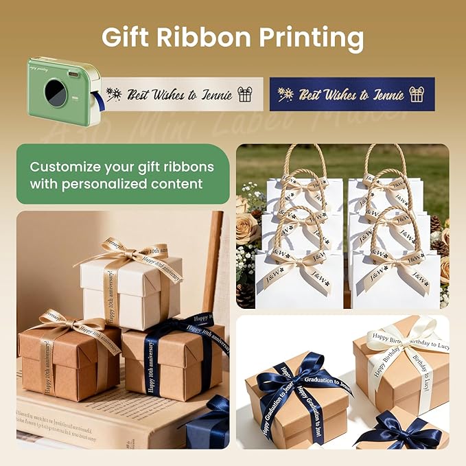 Phomemo Ribbon Label Maker with Waterproof Labels, A30 Bluetooth Mini Label Maker Machine with Tape 12mm 0.47 White, Portable Ribbon Printer Rechargeable for Gift Wrap, Cloth Name Tag, in/Outdoor Use