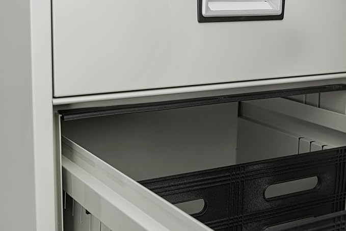 25 inch 2-Drawer Vertical Fireproof File Cabinet – Letter Size Filing – Key Lock – Water Resistant Seal – Fire and Impact Rated – Light Gray Finish – Model LTR2W25LG
