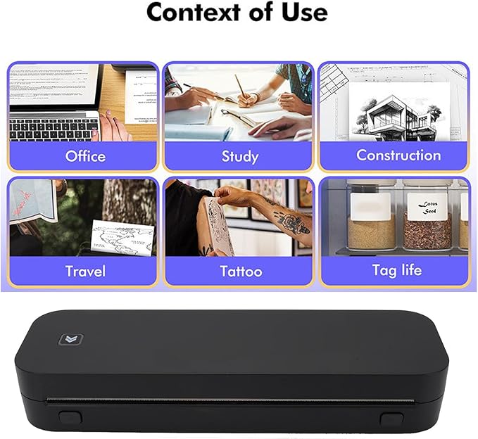 A4 Thermal Printer, USB Portable Inkless Printer with Paper Width 56-216mm, for Home School Office