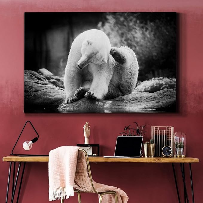 Landscape Wall Art Premium Gallery Wrapped Canvas Abstract Ocean Forest Modern Artwork Decoration for Living Room Kitchen Bathroom Office, Ready to Hang