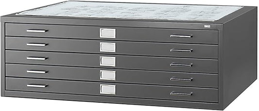 Safco Products Flat File for 48" W x 36" D Documents, 5-Drawer (Additional Options Sold Separately), Black
