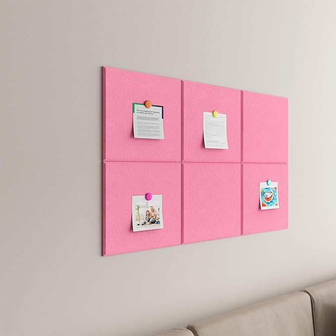 Large Cork Boards for Walls – 36" x 24" Self Adhesive Felt Wall Tiles, Ideal for Office Black Bulletin Board, Easy to Install Pin Board Photo Board
