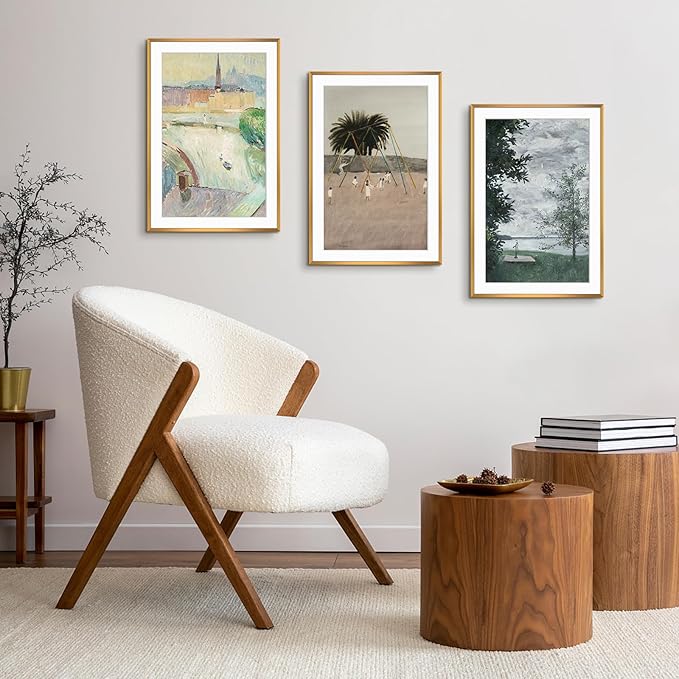 Golden State Art, Gallery Wall Frame Set of 6 - Bronze 13x19 Aluminum Photo Frames with Mat for 11x17 Pictures - 13 x 19 inch Metal Frame with Real Glass Cover - Elegant Home or Office Decor