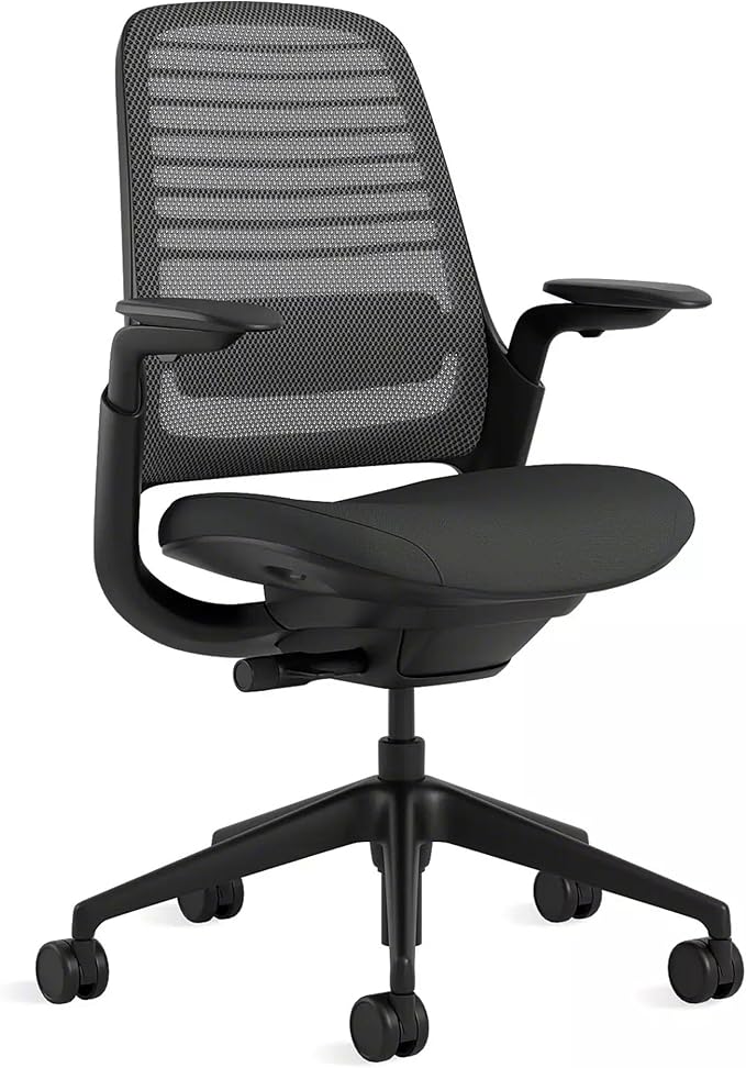 Steelcase Series 1 Office Chair - Ergonomic Work Chair with Wheels for Carpet - Helps Support Productivity - Weight-Activated Controls, Back & Arm Support - Easy Assembly - Graphite
