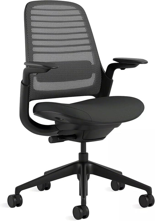 Steelcase Series 1 Office Chair - Ergonomic Work Chair with Wheels for Carpet - Helps Support Productivity - Weight-Activated Controls, Back & Arm Support - Easy Assembly - Graphite