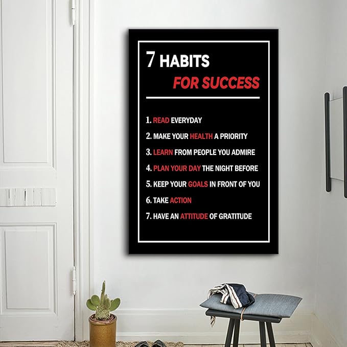 Inspirational Wall Art Motivational Entrepreneur Quotes Poster Artwork Printed on Canvas Poster Painting Artwork Painting Wall Decor for Classroom Workplace Hallway Ready to Hang [24''Wx36''H]