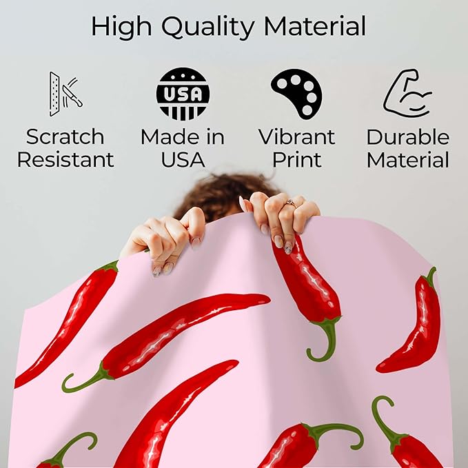 ALPINE INK CO. Red Chili Pepper Pattern Satin Poster - Playful Spicy Food Illustration Art - Modern Kitchen Graphic Design - Fun Colorful Wall Decor - Home Dining Accent - 16x20 Unframed Satin Print