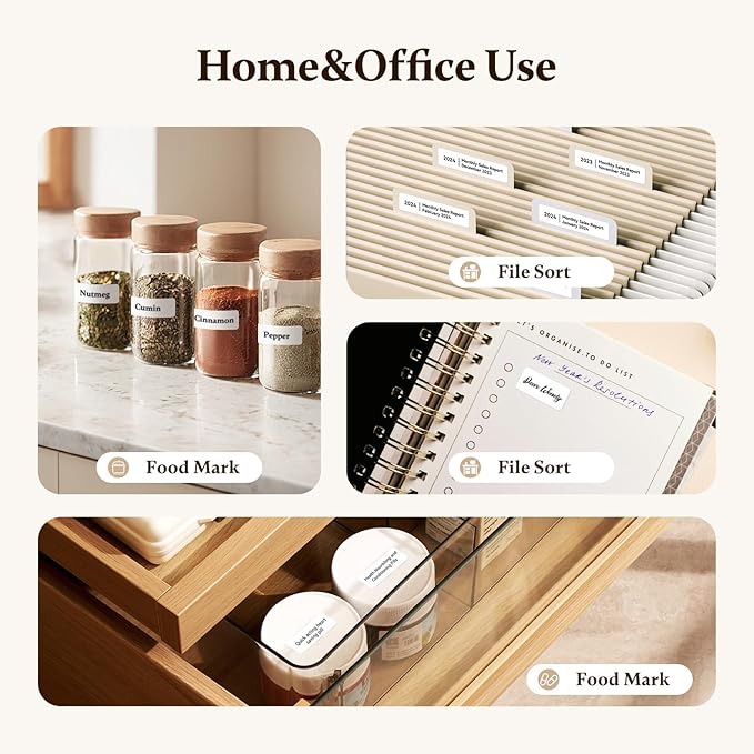 NIIMBOT 300 DPI D11 Label Maker Machine with 3 Tapes, Mini Portable Label Printer, Bluetooth Thermal Label Printer Sticker Labeler for Office Home Kitchen School Organization, White