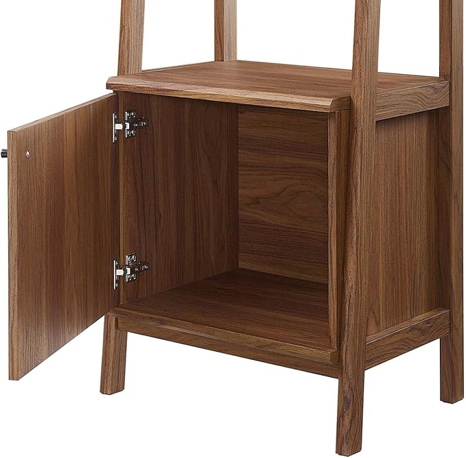 Modway 21" Bookshelf Display Case in Walnut
