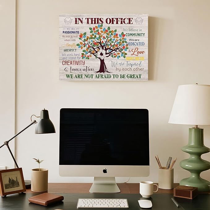 Motivational Wall Decor for Office - Inspirational Positive Affirmations Wall Art, We Are Not Afraid to Be Great Uplifting Quotes Canvas Posters for Home Workplace, Classroom, School Decoration 12x16