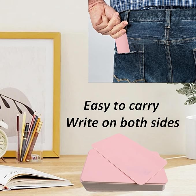 pson 100PCS Mini Blank Cards, Pink Note Cards, Small Craft Paper for Notes, DIY Art Projects, Business Messages & Special Occasions (3.4 x 2inch)