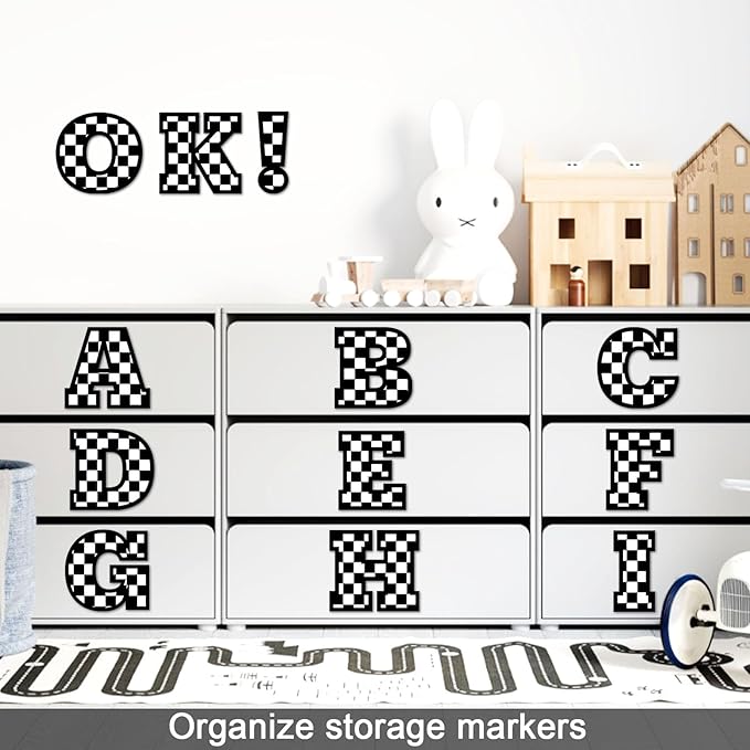 150 PCS Large 6" Bulletin Board Letters Set, Checkered Classroom Alphabet Cutout Letter for Black White Racing Bulletin Board Display Home School, A Great Helper to Inspire Students' Learning Interest