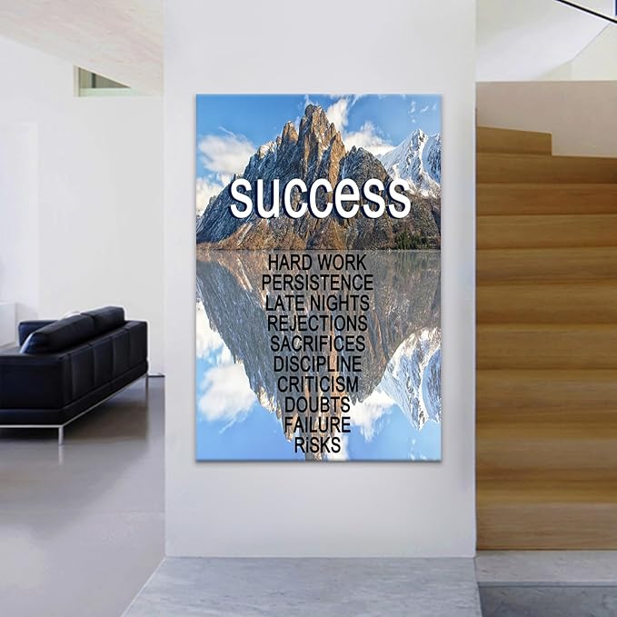 Inspirational Poster Wall Art Home Decor Motivational Entrepreneur Quotes Painting on Canvas Positive Theme Picture Print Artwork for Living Room Office Classroom Stretched and Framed [24''Wx36''H]