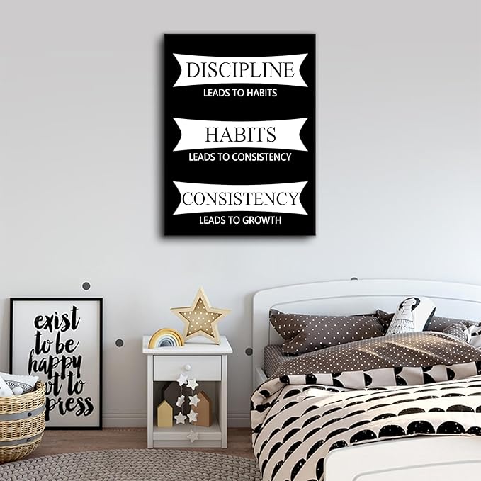 DINGFUN Motivational Wall Art Office Decor Inspirational Entrepreneur Quotes Canvas Positive Poster Painting Artwork for Modern Home Bedroom Study Room Living Room Picture Ready to Hang [18''Wx24''H]