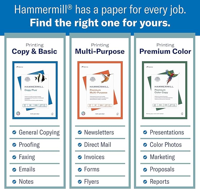 Hammermill Printer Paper, Premium Color 28 lb Copy Paper, 11 x 17-4 Ream (2,000 Sheets) - 100 Bright, Made in the USA, 102541C