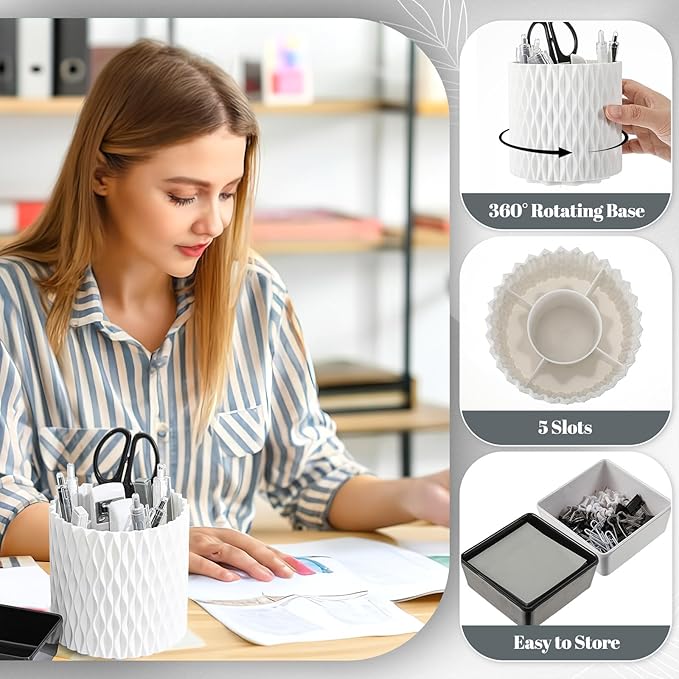 Kosiz 27 Pcs Black and White Desk Accessories Gift for Aesthetic Desk Organizer White Office Supplies Pen Holder Sticky Notes Stapler Binder/paper Clips Scissor Staple for Women(Classics)