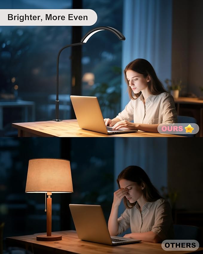 Half Moon Light for Nail Desk, Professional Shadowless LED Manicure Lamp with Clamp for Nail Techs. 10 Dimmable Modes, Eye-Caring Light for Nail Art, Gel Polish, Acrylics. Compact & Space-Saving