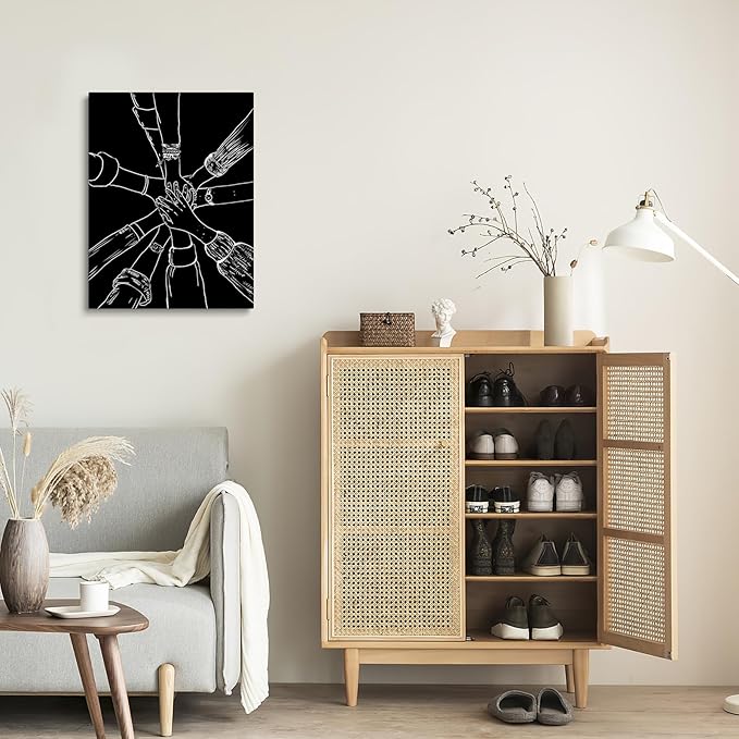 XWELLDAN Team Teamwork Wall Art for Office Decor, Office Artwork Wall Decor, Office Wall Decor, 11x14, Framed(black)