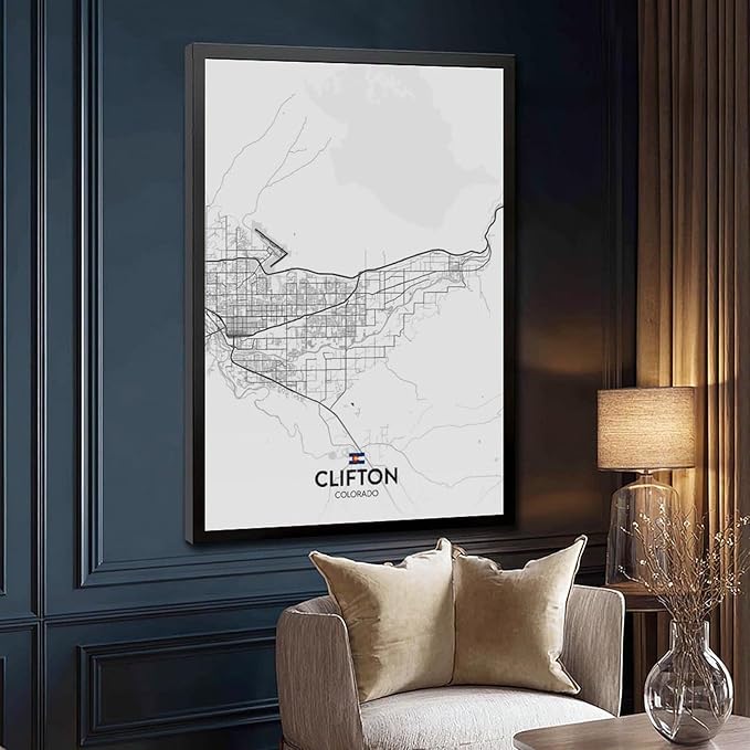 Clifton CO Posters Prints Canvas Decorations Paintings Black And White Wall Art For Offices Living Rooms And Bedrooms Minimalist Style Black Hanging Frames 20x30in