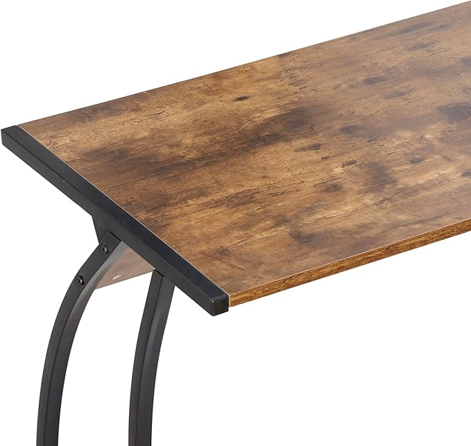 SUPER DEAL L-Shaped Corner Desk Computer Gaming Desk - 58 Inch Modern Home PC Table Office Writing Workstation, Rustic Brown