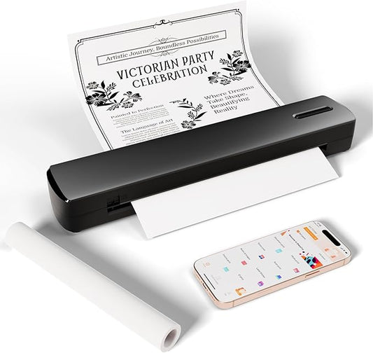 Portable Tattoo Stencil Thermal Printer, Bluetooth Wireless Transfer Machine Supports 8.5 x 11 Letter A4 A5 Sizes - Laptop Smartphone and PC - Perfect for Tattooist Business Trip Travel Home Office
