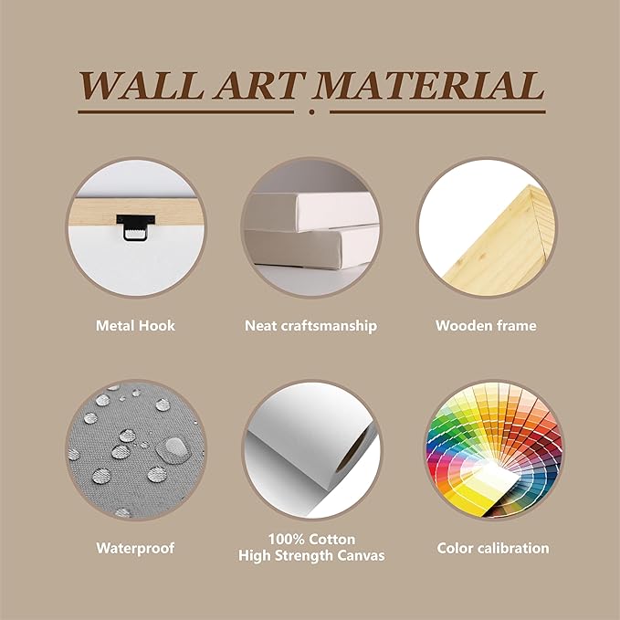 3PCS Modern Geometric Wall Art Set Gold and Beige Abstract Canvas Prints with Solid for Living Room Bedroom Office Minimalist Circle Design Canvas Wall Decor Framed (16inx24in canvas)