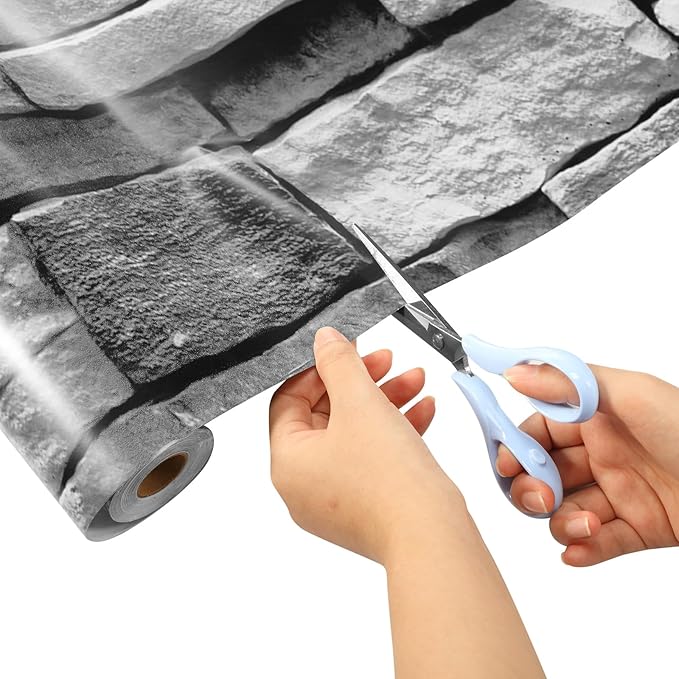 Tenceur Bulletin Board Paper 24 Inch x 100ft Fade Resistant Paper Roll for Classroom Decor(Gray Brick)
