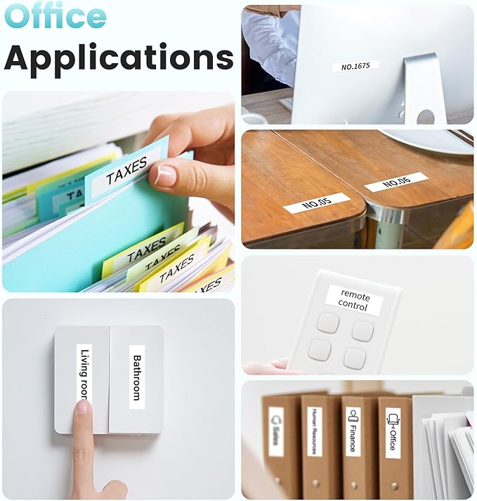 Phomemo Label Maker Machine with Tape, P12 Small Bluetooth Label Makers with with 3 Tapes Ribbon Printer Machine for Home, Name Tag, School, White