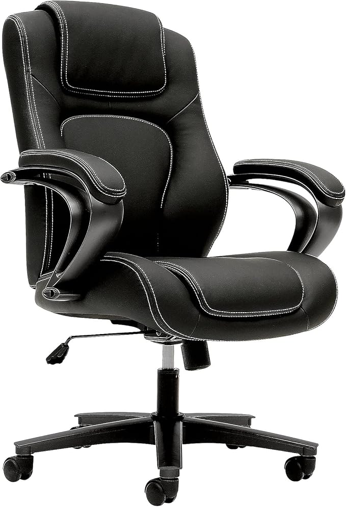 basyx by HON Managerial Office Chair- High-Back Computer Desk Chair with Loop Arms , Black (VL402)