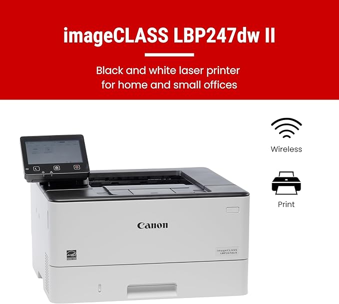 Canon imageCLASS LBP247dw II - Monochrome Duplex, Wireless Laser Printer, Single Function, with 1 Year Limited Warranty, 42 PPM