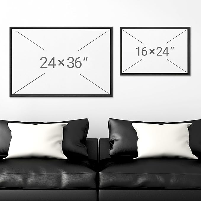MUDECOR Framed Canvas Print Wall Art Abstract Birds in Flight Subtle Brown Tones Illustrations Minimalism Decorative Relax Colorful for Living Room, Bedroom, Office - 24"x36" BLACK