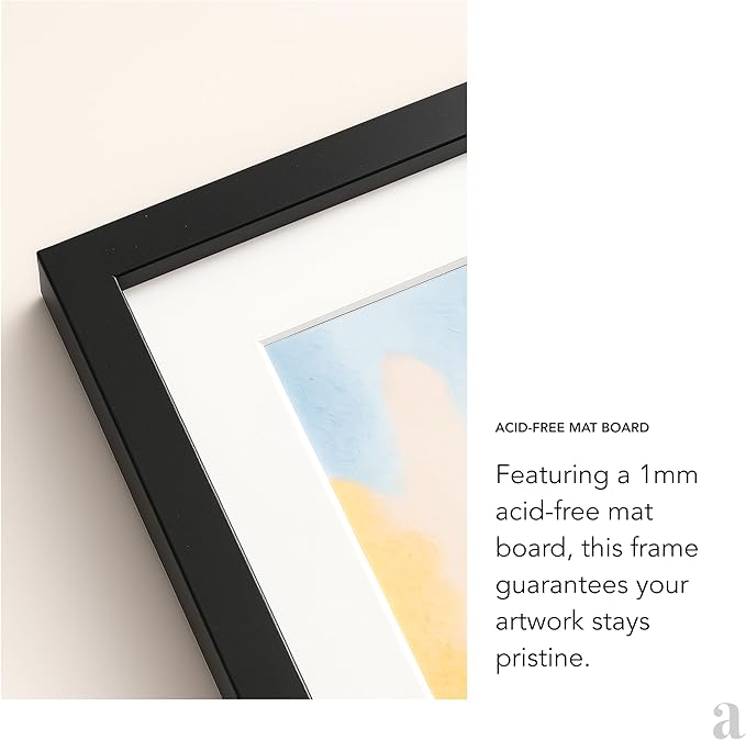 artisane home goods - Gallery Frame 1.0, Picture Frame, 18x18 Black, Gallery Wall Frame Set, Large Picture Frame, Oversized Mat (4x4, 4x6, and 5x7)
