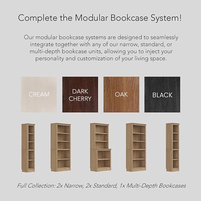 JAHRSTIM Halston Standard Bookcase, Adjustable Storage Open Display Shelving Unit for Home and Office Space, 31.49”L x 13.77”W x 72.8”H, Oak