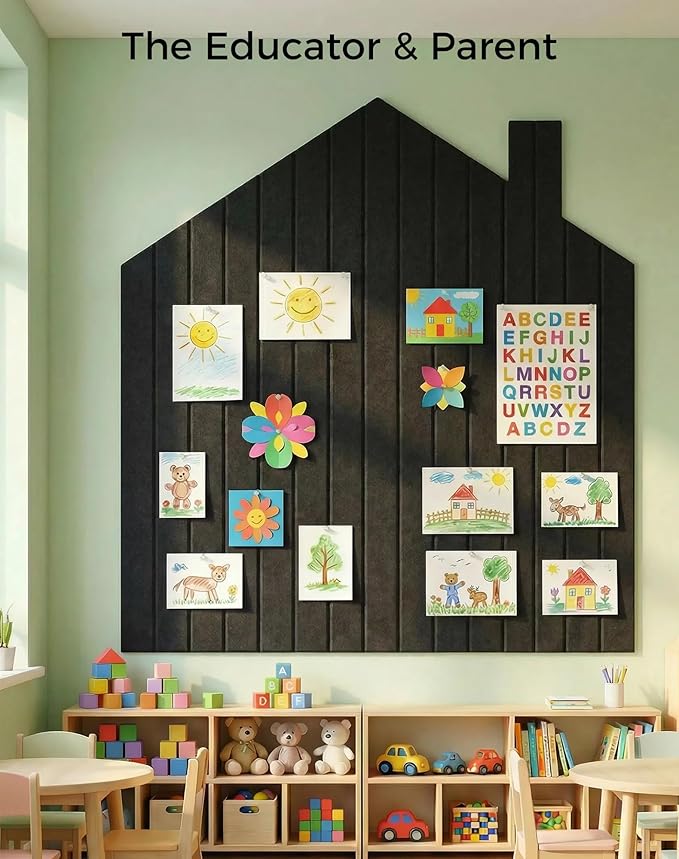 Aothia 12-Pack Felt Bulletin Board Tiles - 48x36 Modular Pin Board for Walls, 0.2" Thick Cork Board Alternative for Office & Classroom, 70 Adhesive Tabs & 40 Pushpins Included (Black)