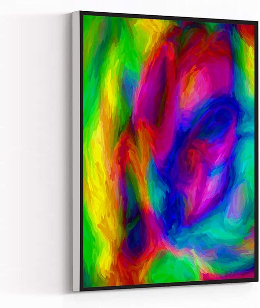 Wall Art Framed Ready to Hang Abstraction Color Bouquet Canvas Wall Art For Home Office Decoration 20*30 inches