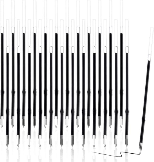 Dianelhall 24 Pieces Gel Ink Refill Fits Retractable Pens Refill Replacement, Medium Tip Point 0.7 mm, Black Ink, 115 mm Long(Black)