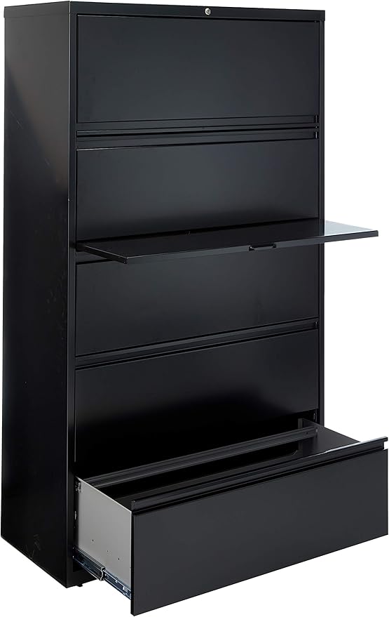 Lorell Telescoping Suspension Lateral Files - 5-Drawer